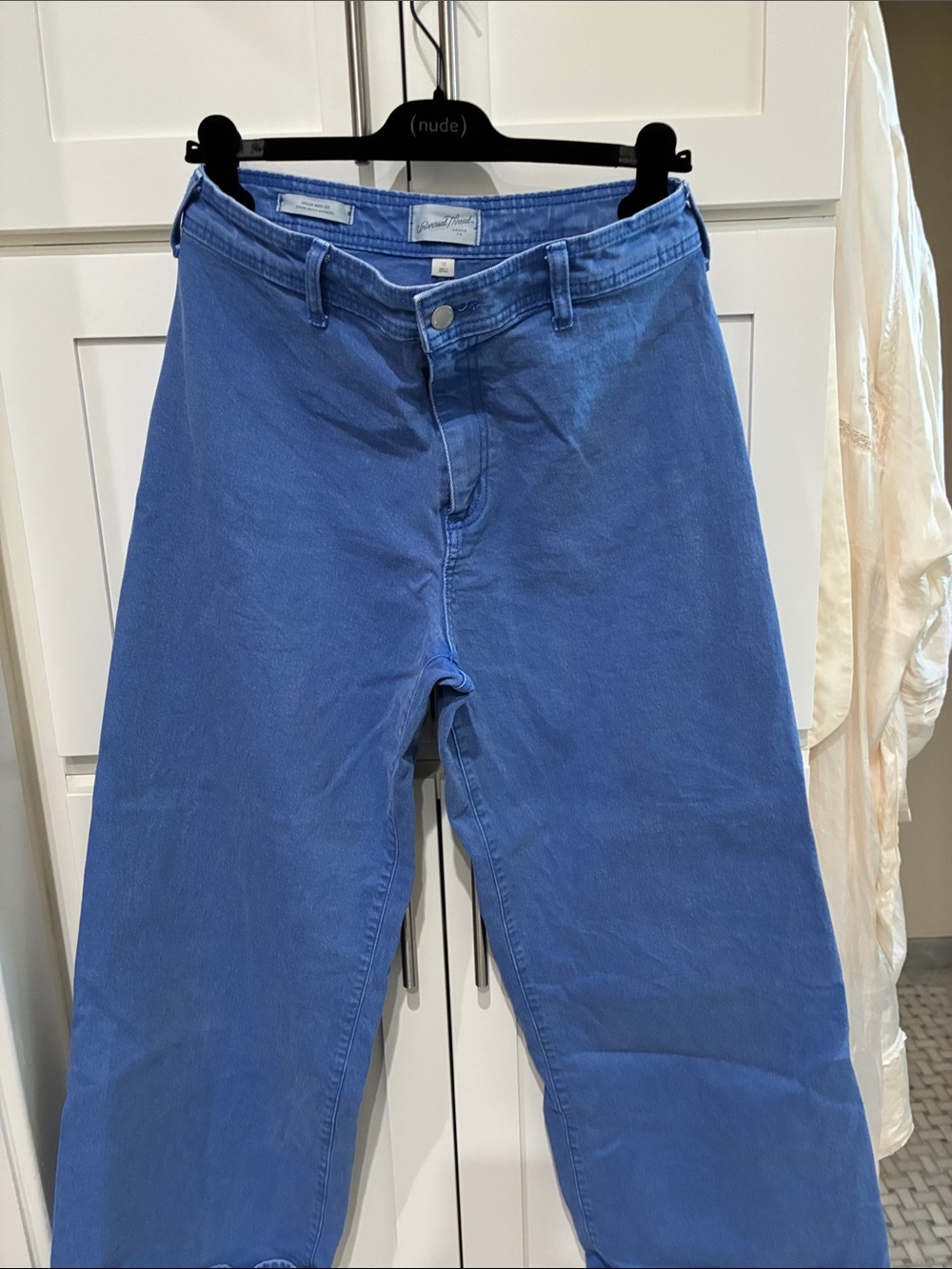 High-Waist Blue Cotton sailor jeans